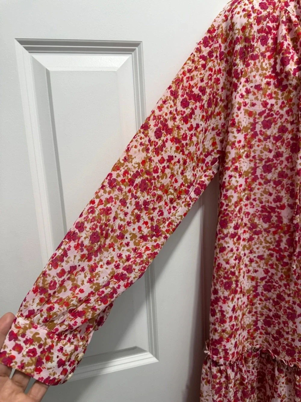 J. Crew Pink and Red Floral babydoll style mini dress size small